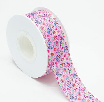 Pink Paisley Ribbon - Grosgrain Ribbon or Wired Lattice Ribbon